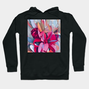 Burgundy Floral Abstract Hoodie